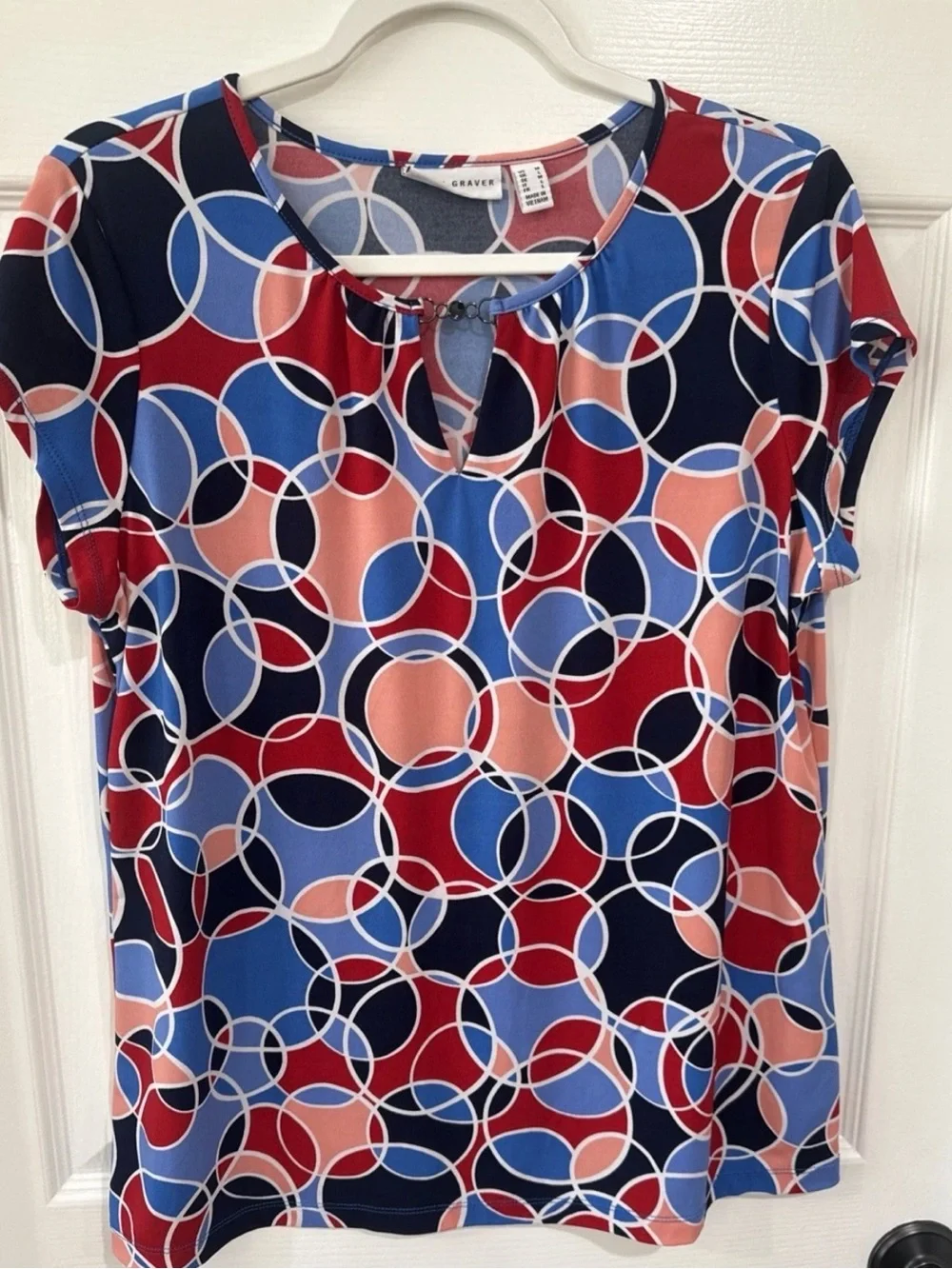 Susan Graver Women's M Lot of 3 Short Sleeve Tops Keyhole Accent Multicolor
